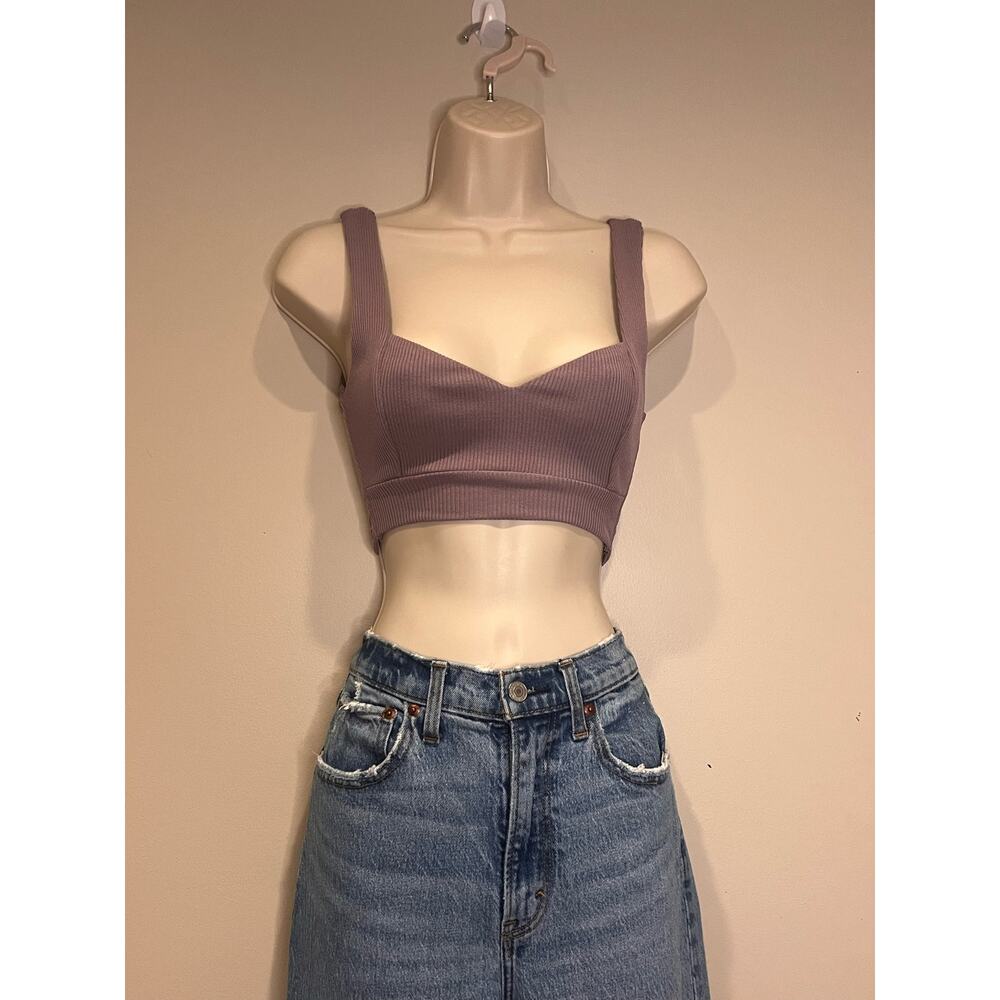 Zara NWT purple v neck bralette crop top